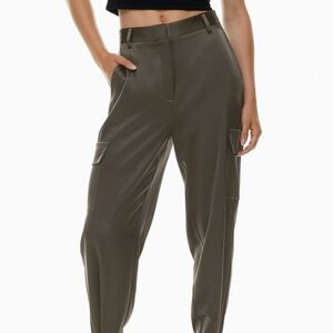 Aritzia Babaton Satin Cropped Cargo Pants